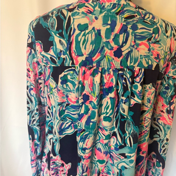 Lily Pulitzer Floral Blouse with Tassels medium - Picture 8 of 10